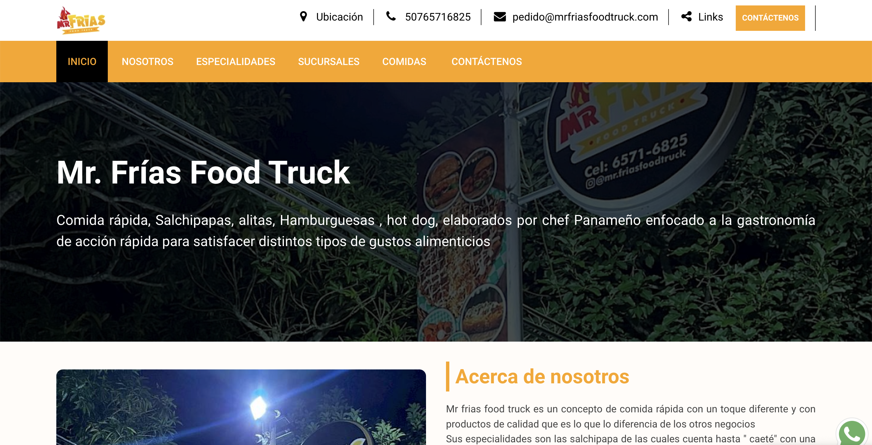 Mr. Frías Food Truck - Comida