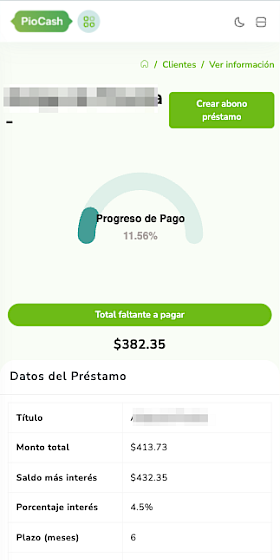 PioCash | Sistema de control de pagos con o sin  interés