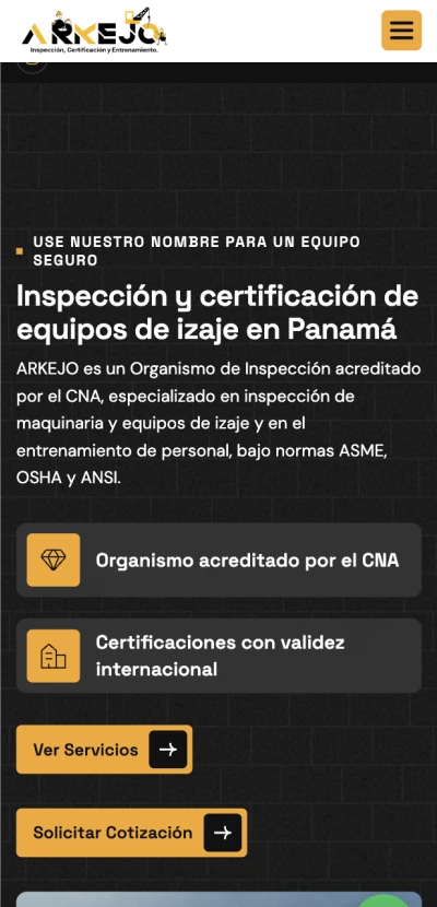 ARKEJO - Inspección y certificación de equipos de izaje en Panamá